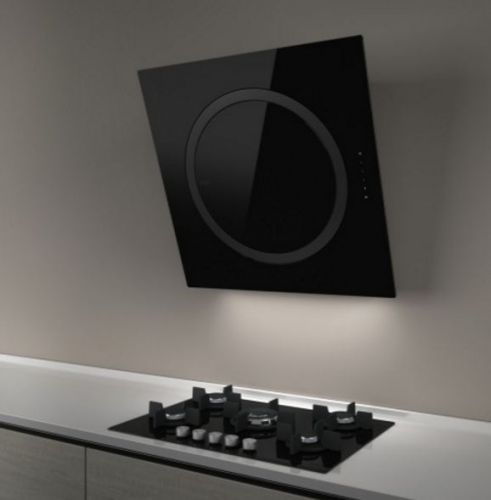 Elica Om Air Wall Vertical Cooking Hood, 75 Cm, Glass Black, PRF0094744