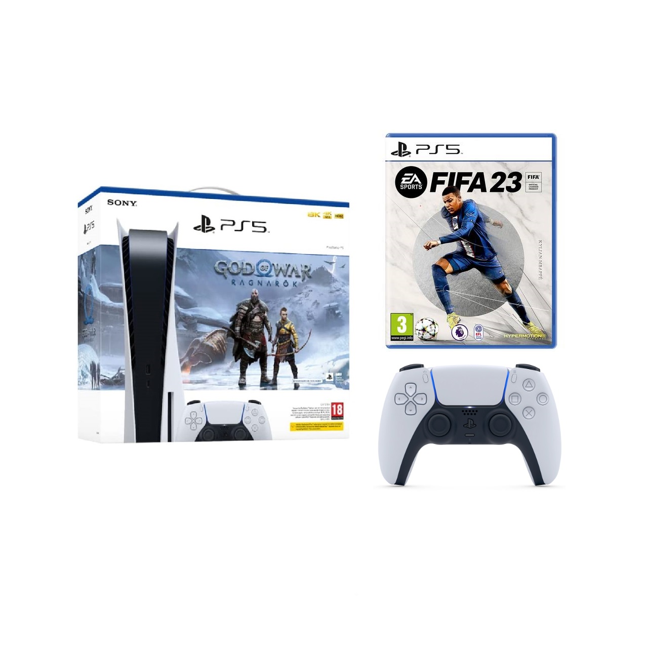 PS5 Bundle (FIFA 23+GOD OF WAR (Digital) + 1 Controller, PS5-266674