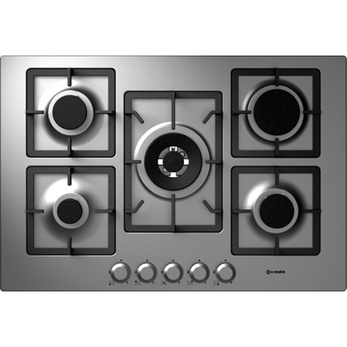SMALVIC BUILT IN COOKING HOB, QUADRO LINE, 5 BURNERS, 75CM, STEEL, PQMF754GT