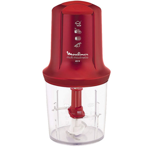 MOULINEX Multi Moulinet Chopper, 0.5L Capacity, 400W Power, 2 Speeds And Turbo, Ruby Red, AT712G31