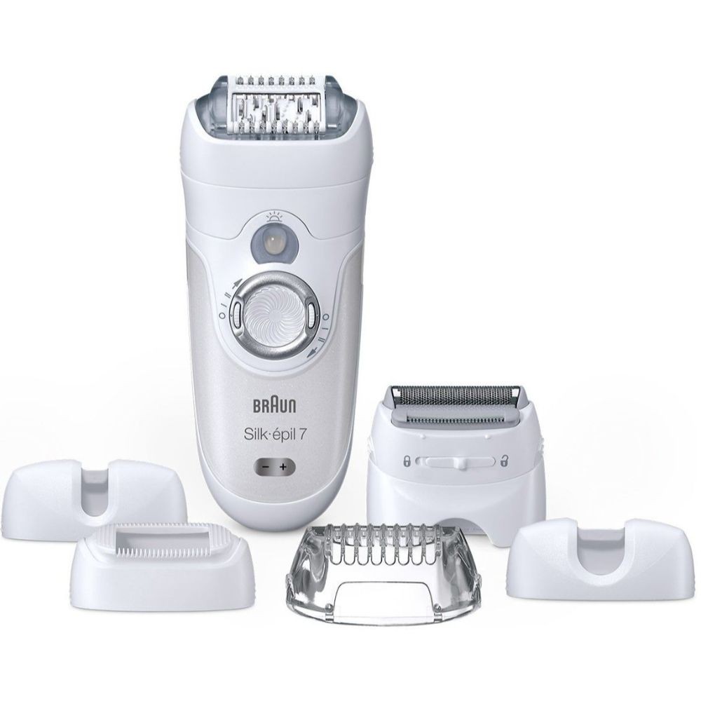 Braun Silk Wet And Dry Cordless Epilator, 2 Speed Settings, 12V Adapter, Rechargeable, Micro Grip Technology, Softlift Tips, High Freuency Massage System, Smartlight, SE7561
