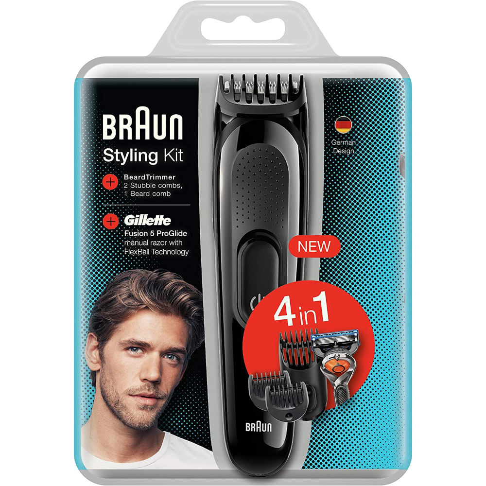 Braun SK3000 Styling Kit 4 in 1 Hair and Beard Trimmer For Men, BRA-SK3000