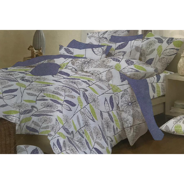 Coventry Fitted Sheet 4 Pcs Single | Blue/White/ Green, 0866BWG
