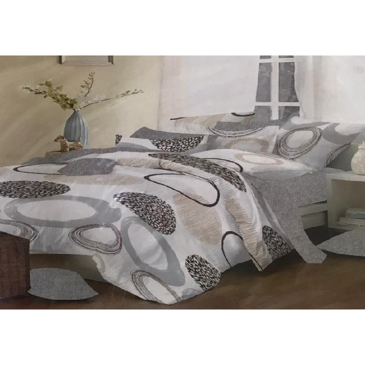 Coventry Fitted Sheet 4 Pcs Single | White/Grey/Beige, 0866WGBe