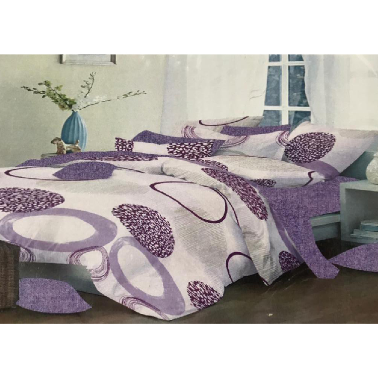 Coventry Fit bed 3 pcs double  | White/Light Purple/Dark Purple,  9011WLDP