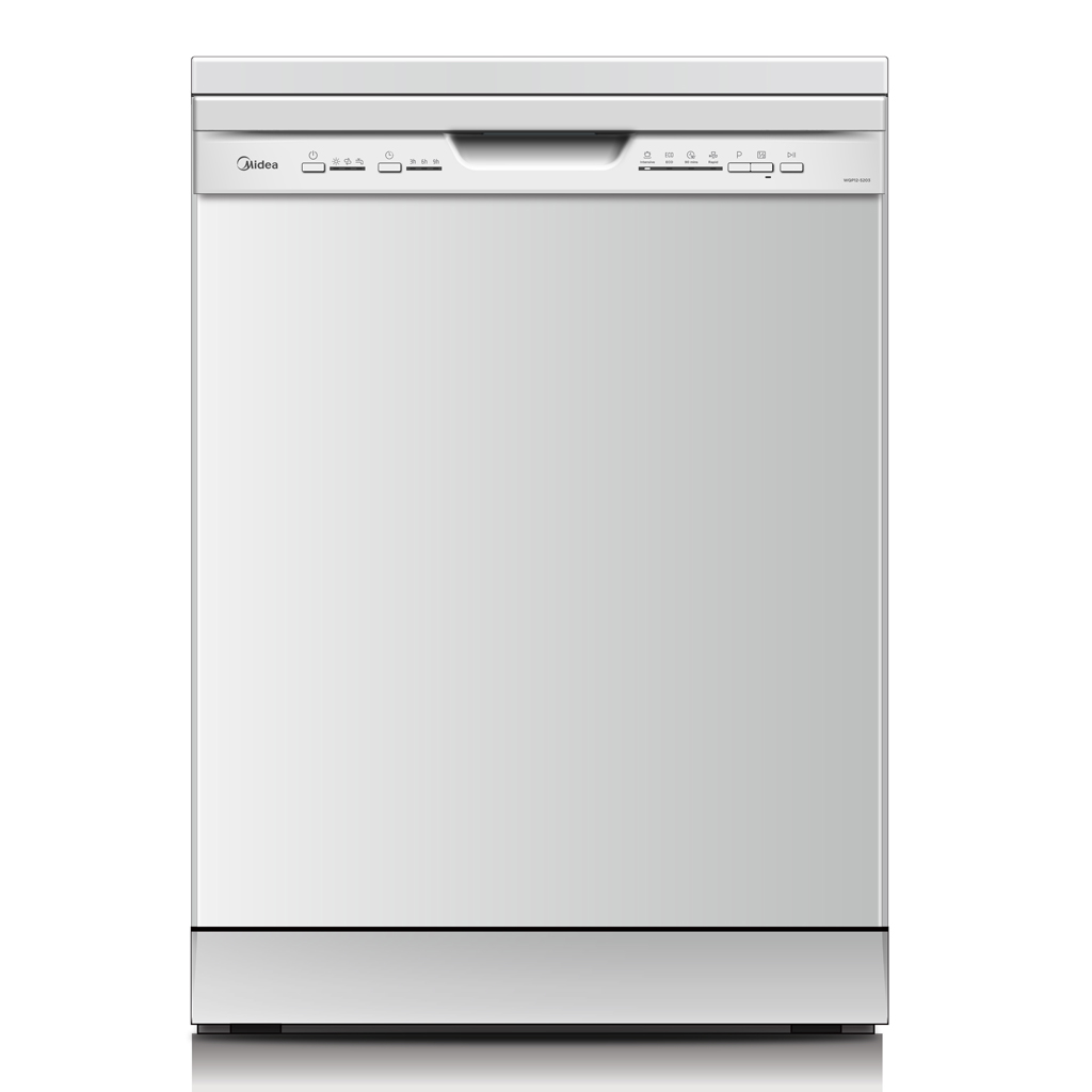 Midea 5 Programs 12 Place Settings Free Standing Dishwasher, White - WQP12-5203-W