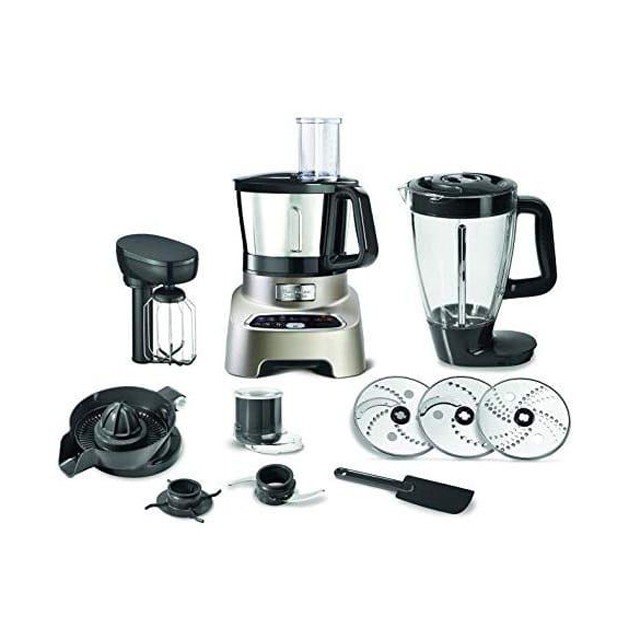Moulinex Food Processor 1200W Double Force with Stainless Steel Bowl, Blender and Chopper, Silver, FP828H27