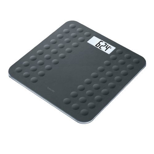 Beurer Glass Bathroom Scale In Black, Perfect Footing Thanks To The Non-Slip Surface, GS300B