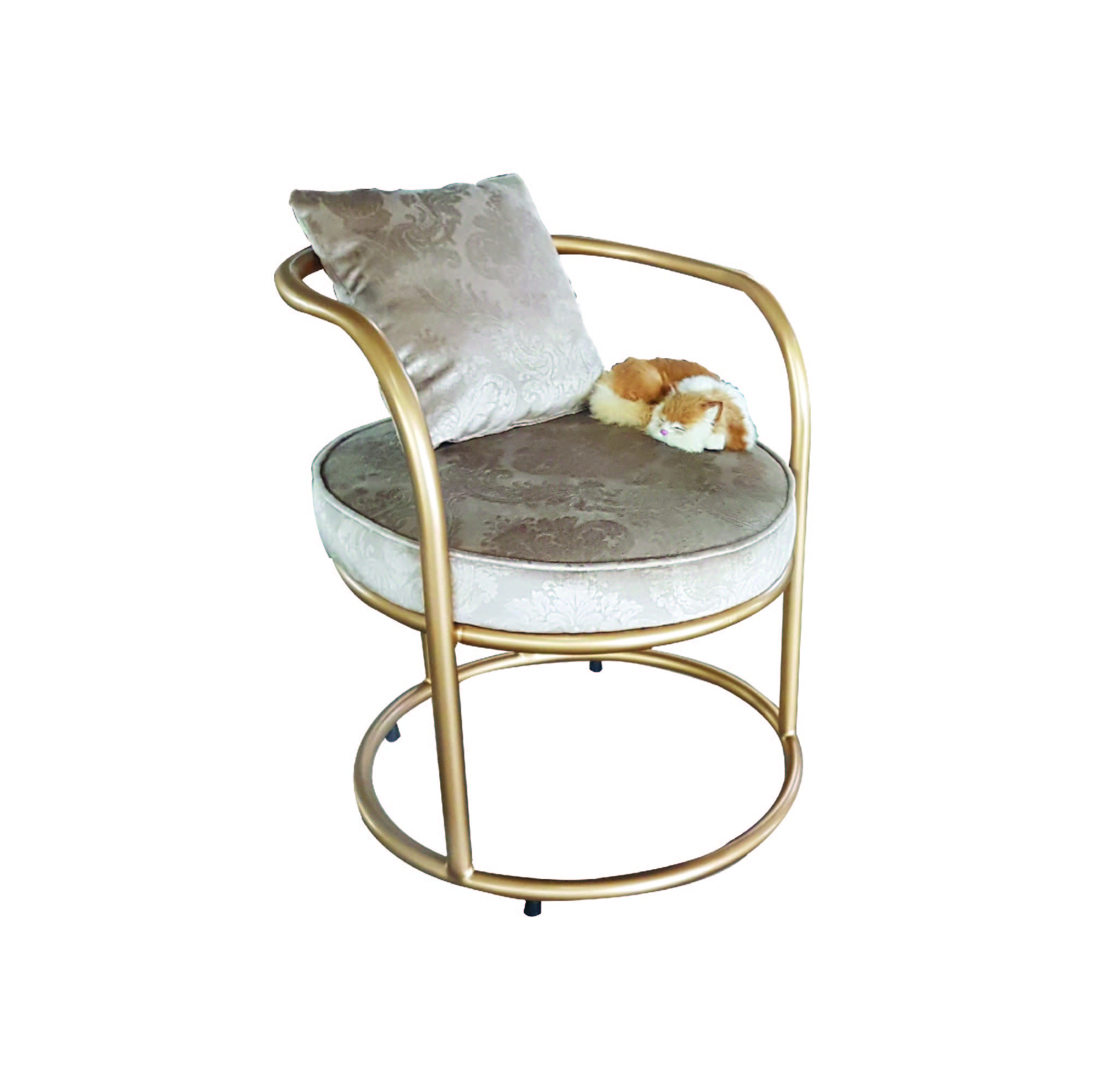 Mobili Casa, Gold Base With Beige Chair, CHGOLD