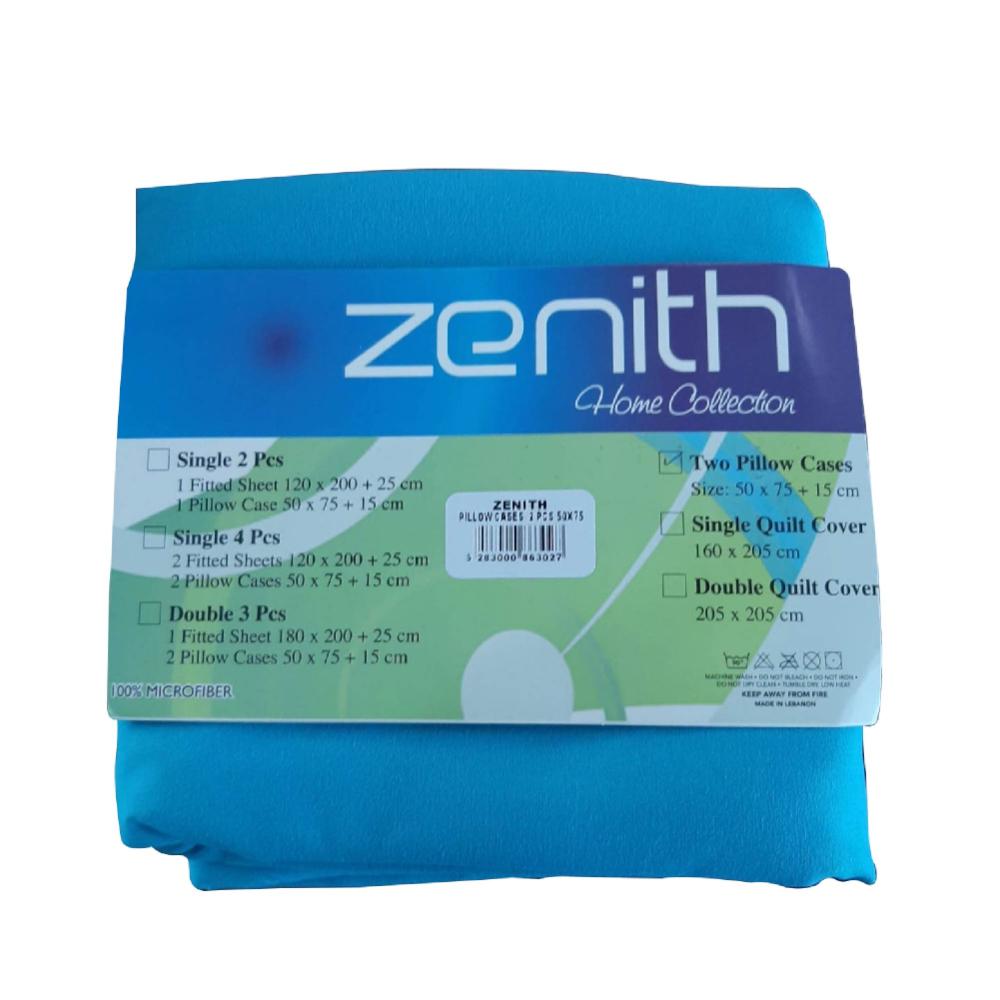Zenith Baby Blue Plain Pillow Case 2 Pcs, ZEN-3027BBL