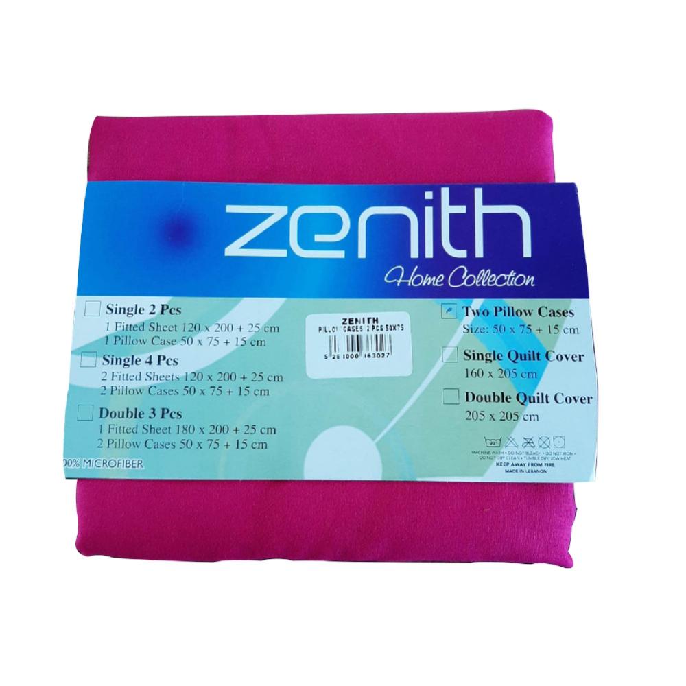 Zenith Fuchia Plain Pillow Case 2 Pcs, ZEN-3027F