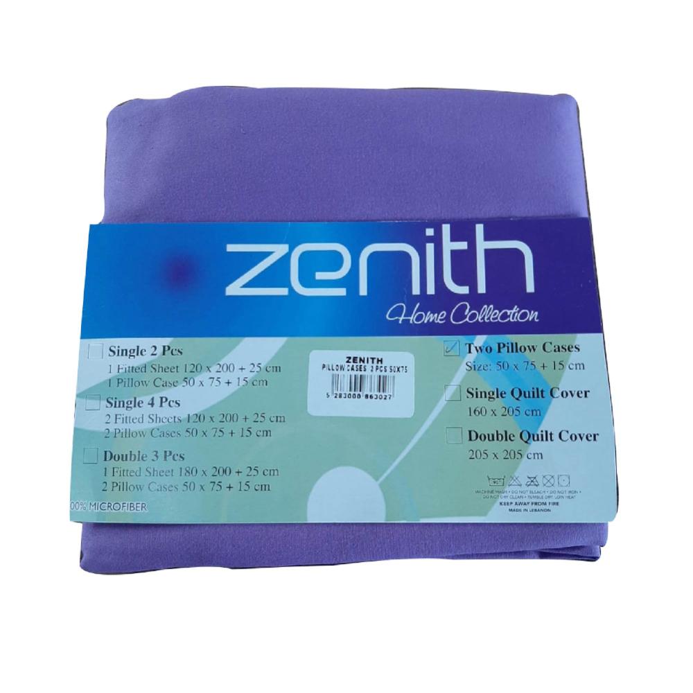 Zenith Purple Plain Pillow Case 2 Pcs, ZEN-3027PU