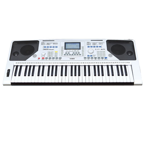 Coby Keyboard Oriential Electric Piano, 61 Key Standard With Touch Response, Lcd Display, 111 Gm Standard Voices, 19 Arabic Voices, White, CMK8761