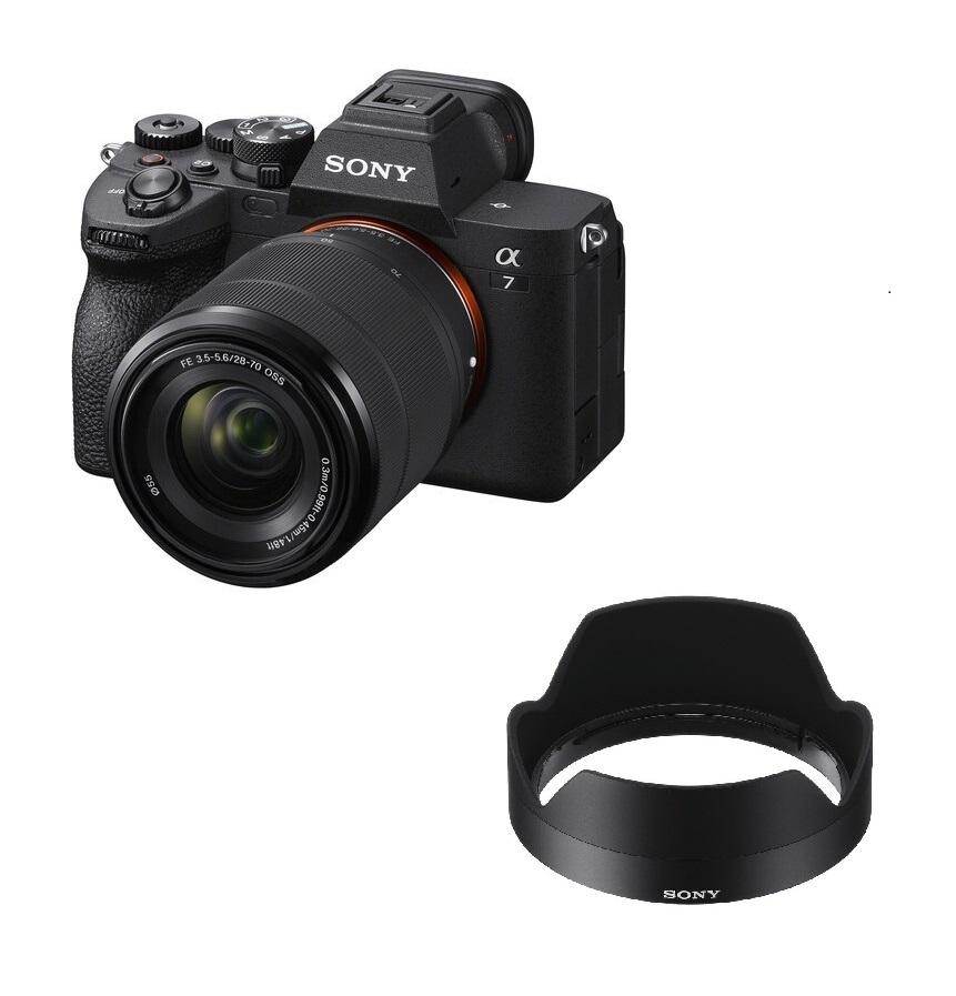 Sony Camera Alpha 7 IV Full-Frame Hybrid + FE 28-70mm f/3.5-5.6 OSS Lens + Lense Hood, ILCE-7M4K/BQAF1
