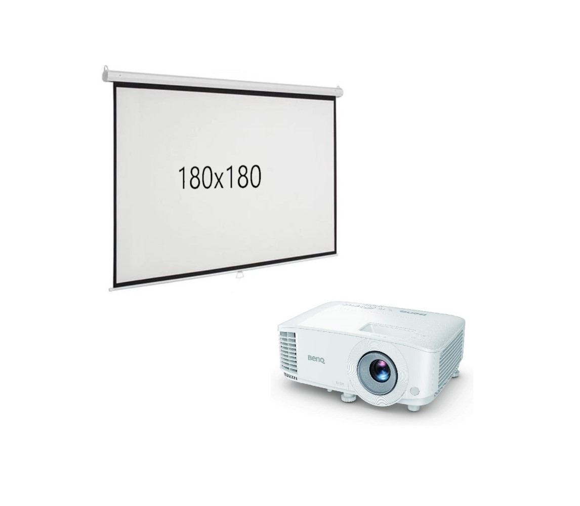 BENQ Projector 4000 Lumens 2 HDMNI, SVGA + Free Wall Screen (180x180), MS560