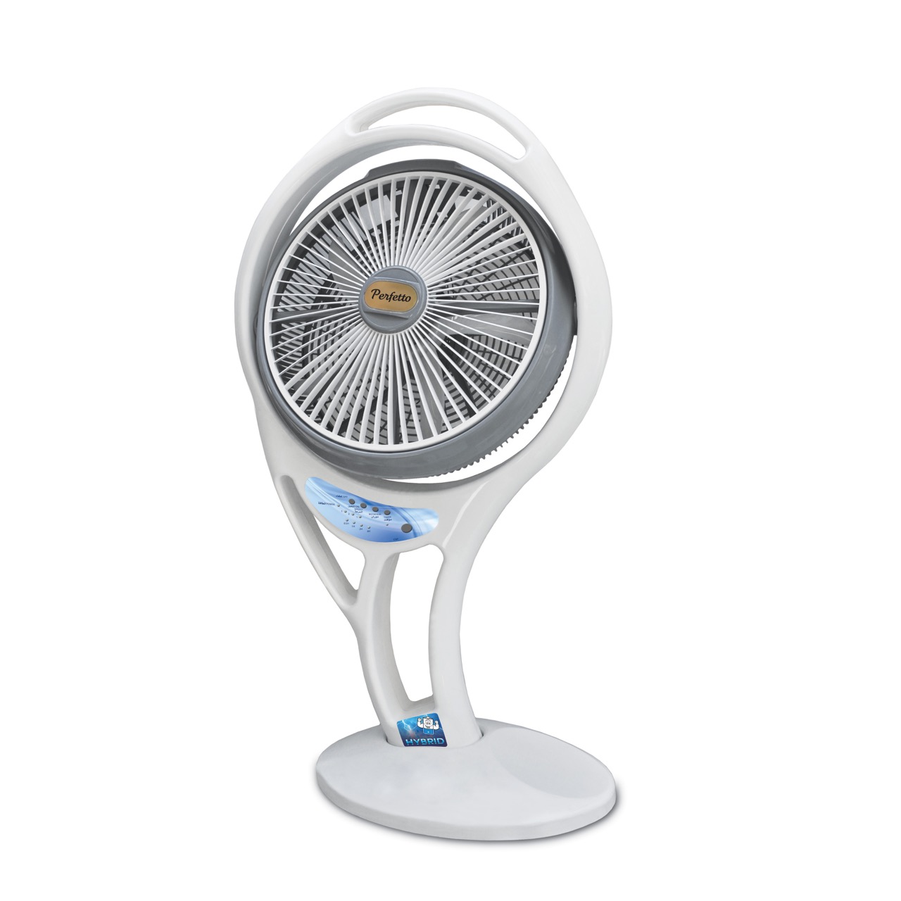 Perfetto Hybrid Fan 20-Inch Rechargeable AC/DD 12V, Timer, 3 Speeds, Movable Base, PRF2220