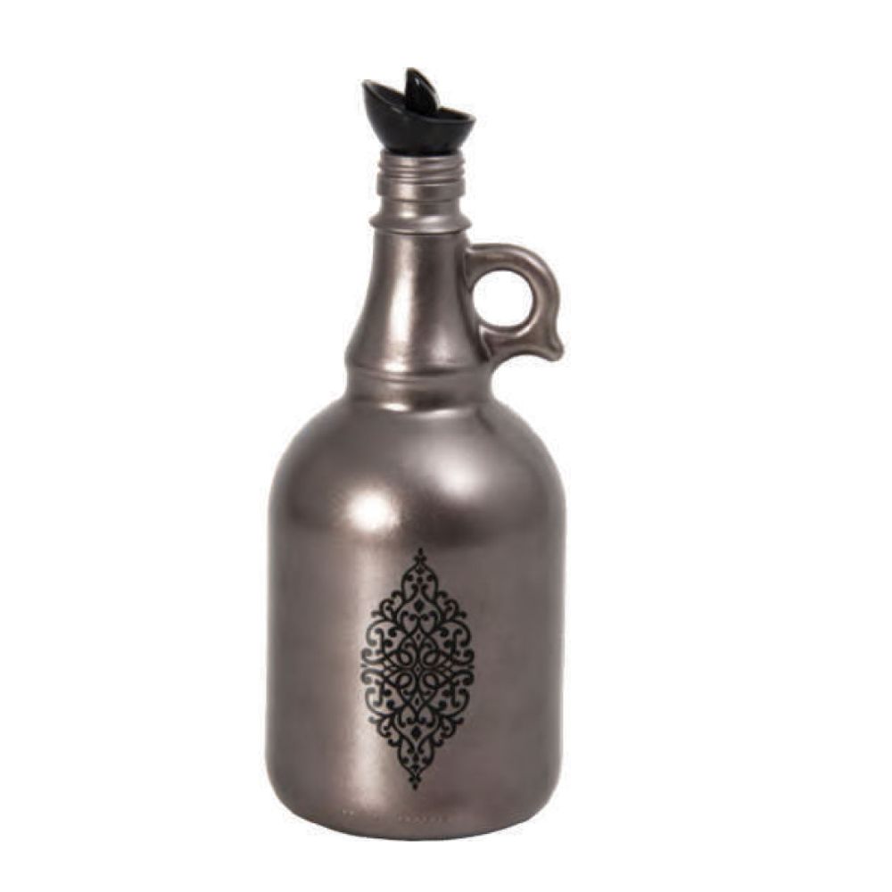 Herevin Decorated Oil Bottle Metallic Silver 1LT, 151041-129SILVER