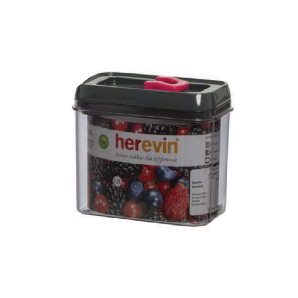 Herevin Storage Canister 1.2LT Grey With Pink, 161178-560P